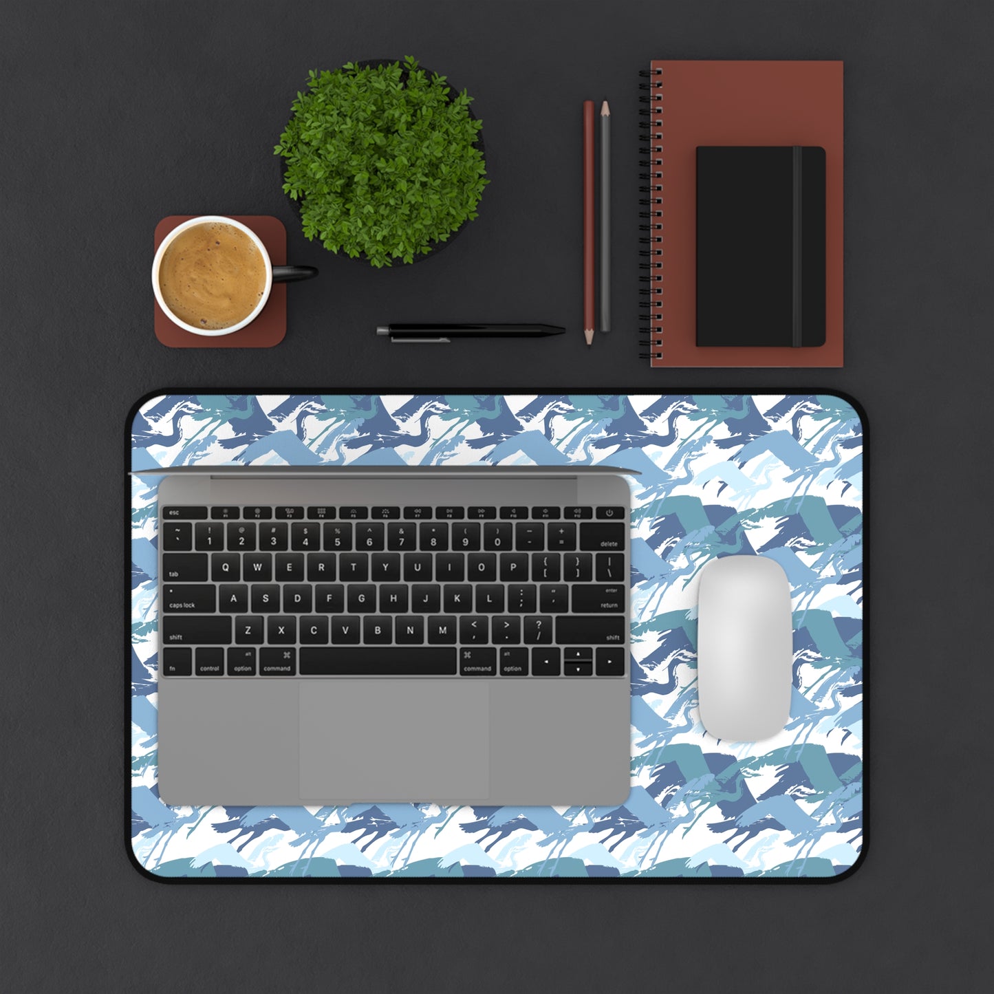 Heron in Flight Design Desk Mat - Perfect for Home and Office