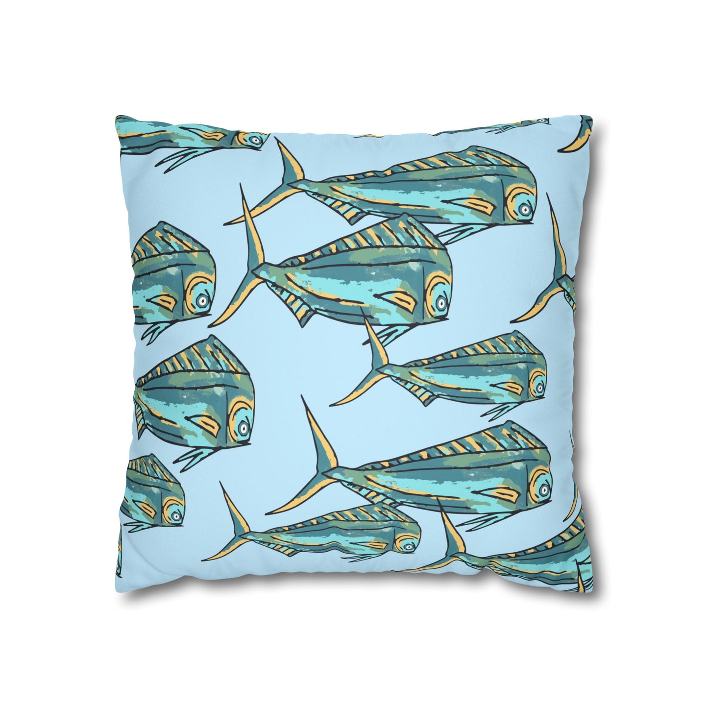 Blue Mahi -  Faux Suede Pillowcase - Perfect for Beach Lovers