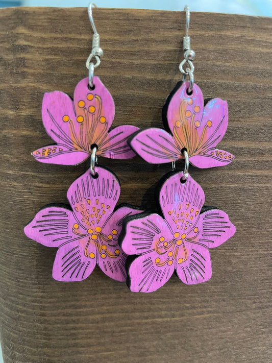 Poppy wood earrings