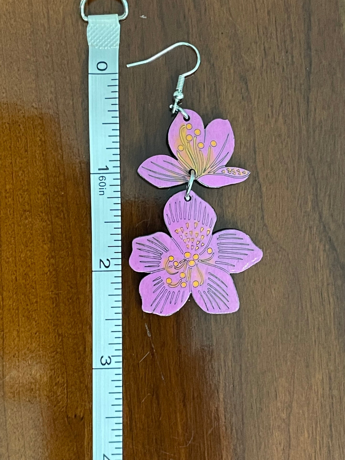 Poppy wood earrings