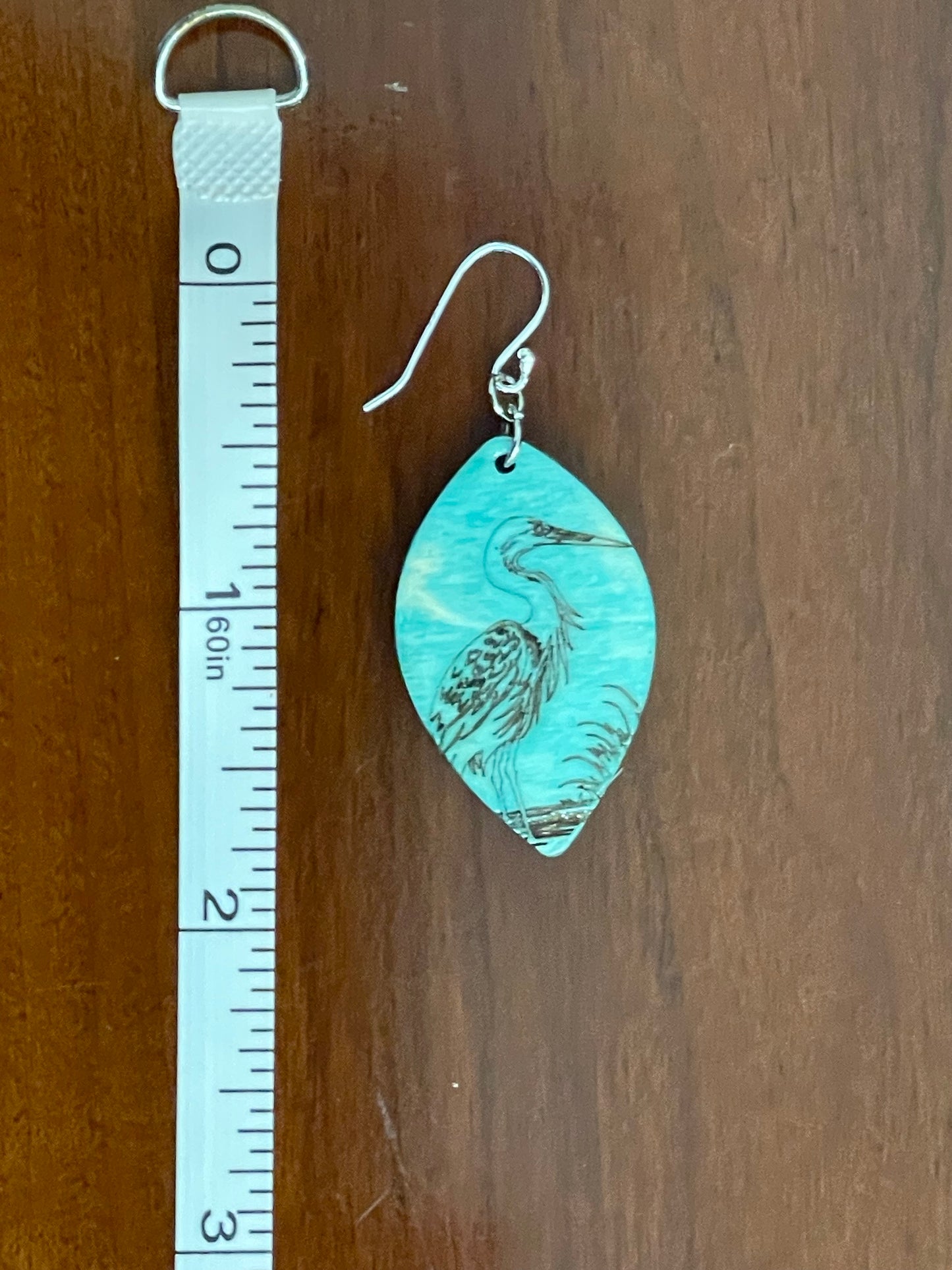 Heron wood earrings(small)