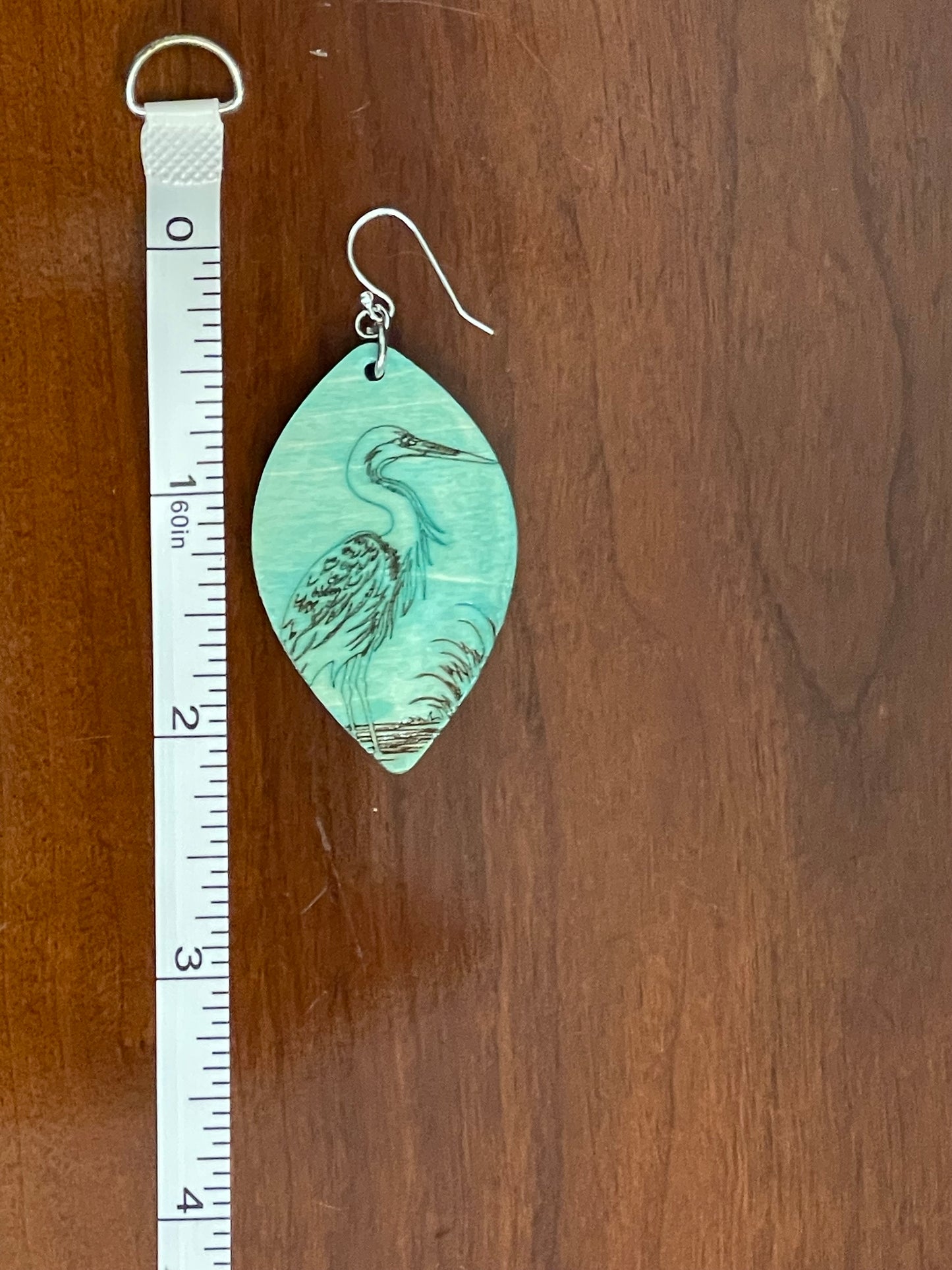Heron wood earrings(large)