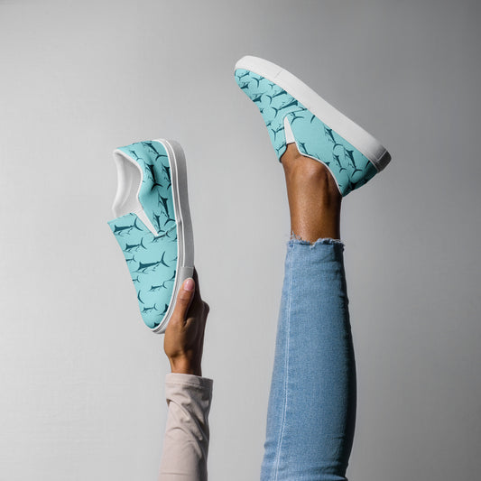 Marlin Women’s slip-on canvas shoes(Light Teal)