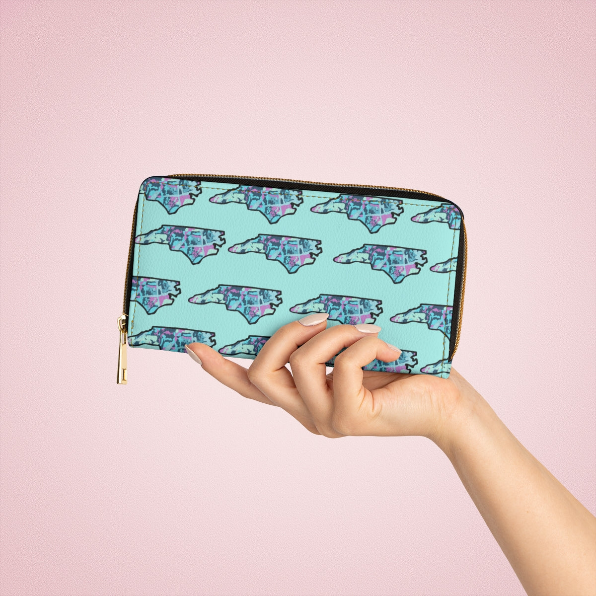 North Carolina Zipper Wallet