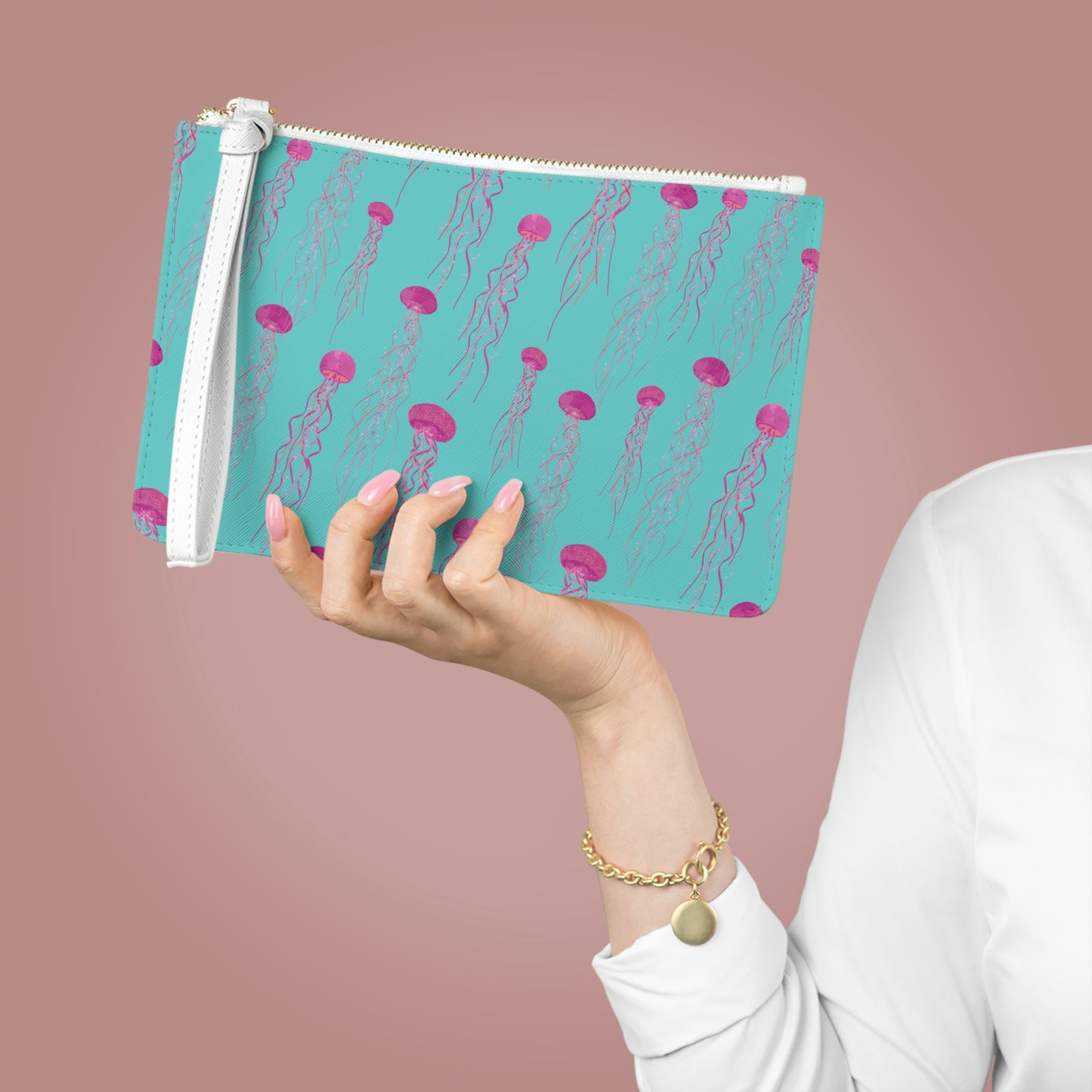 Swimming Jellyfish Clutch Bag