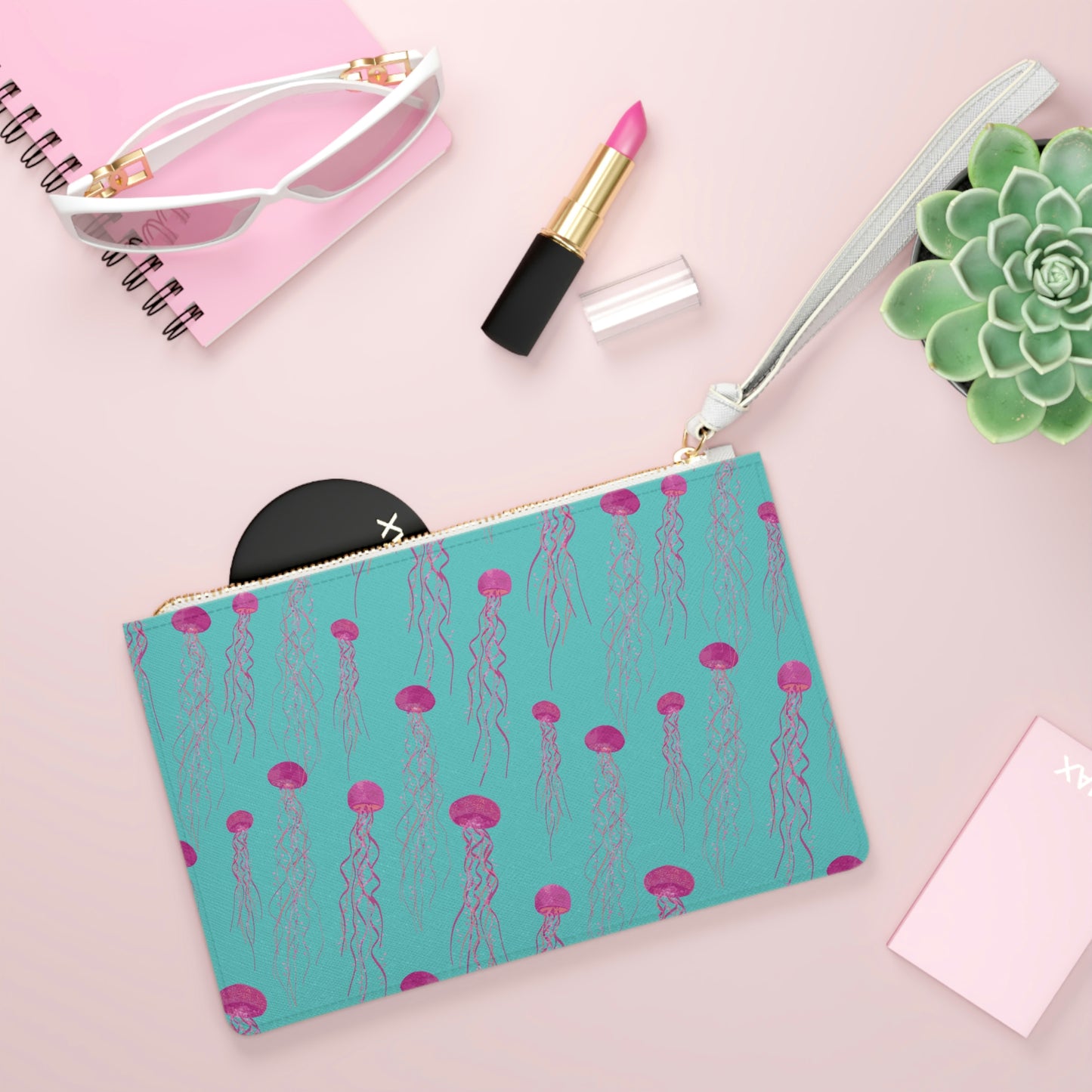 Swimming Jellyfish Clutch Bag