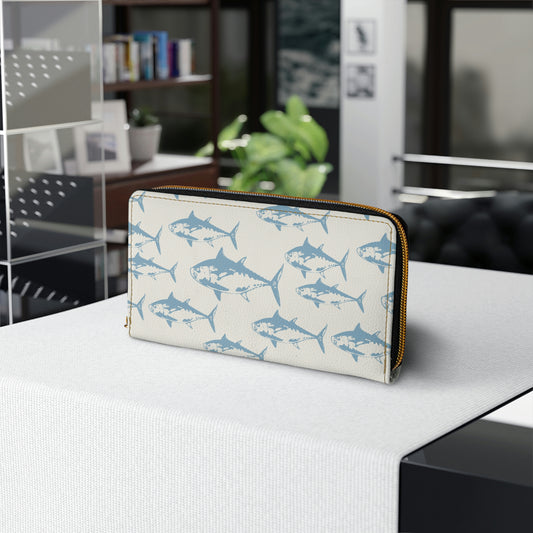 Black Fin Zipper Wallet