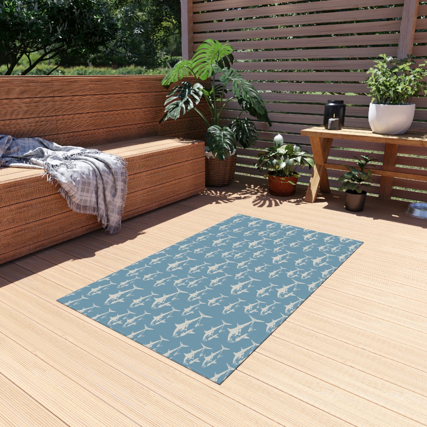 Black Fin Outdoor Rug