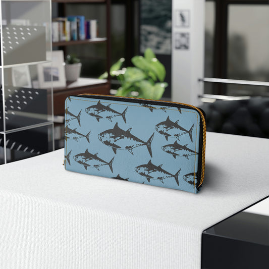 Black Fin Zipper Wallet