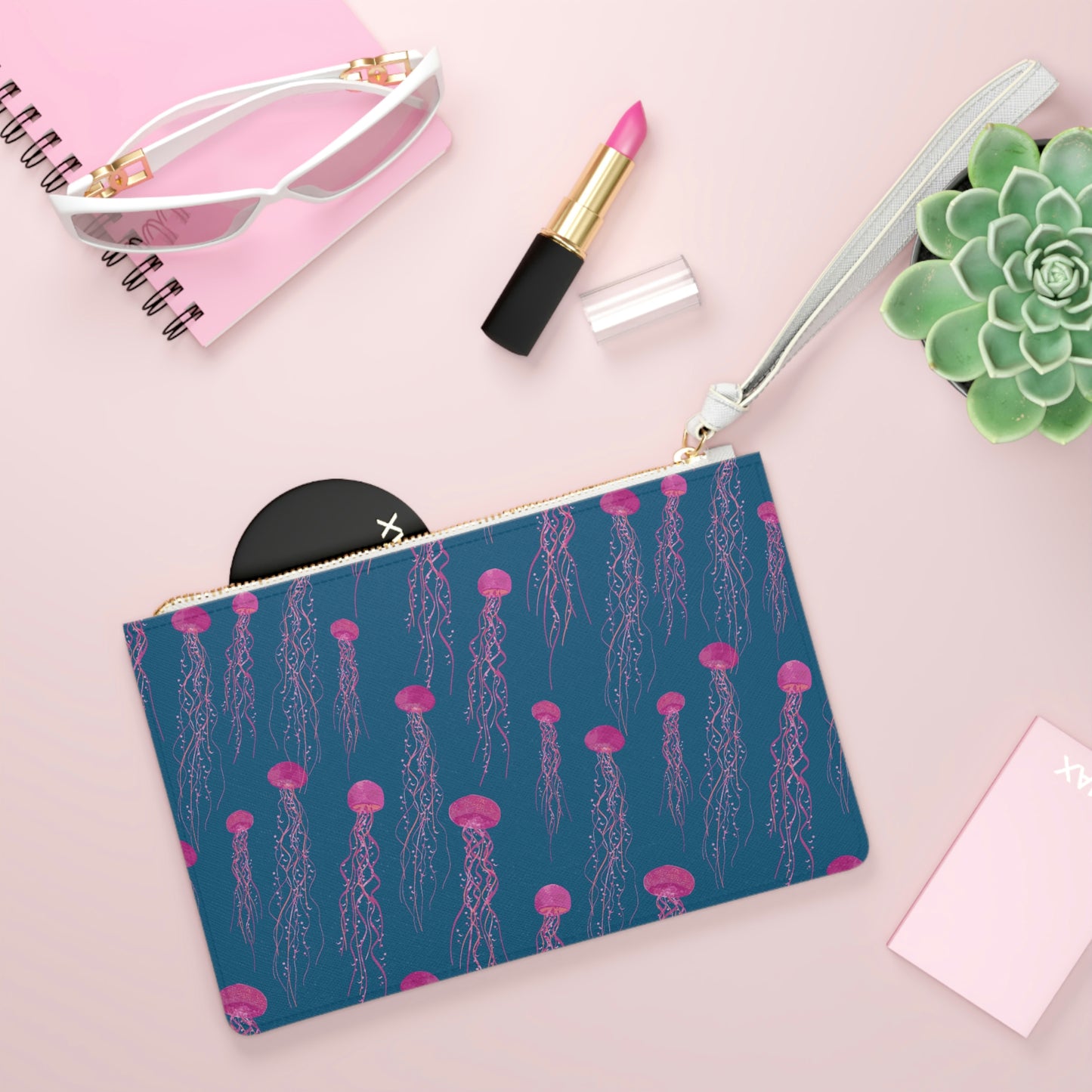 Swimming Jellyfish Clutch Bag