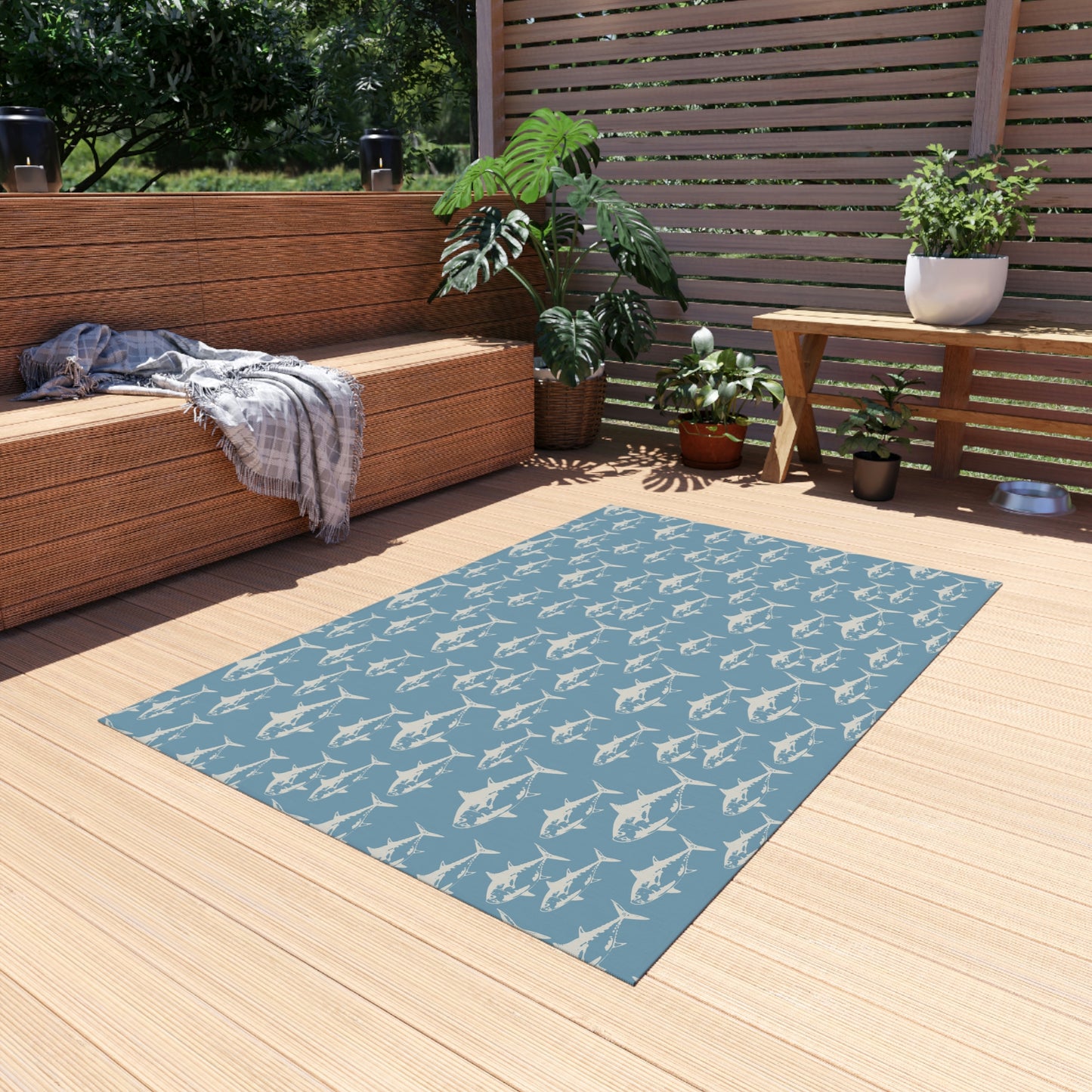 Black Fin Outdoor Rug