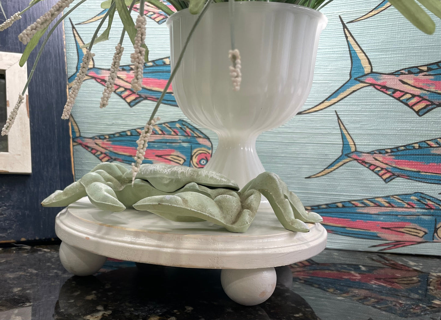 Off White (limited color) Round Wood Riser with Round Legs