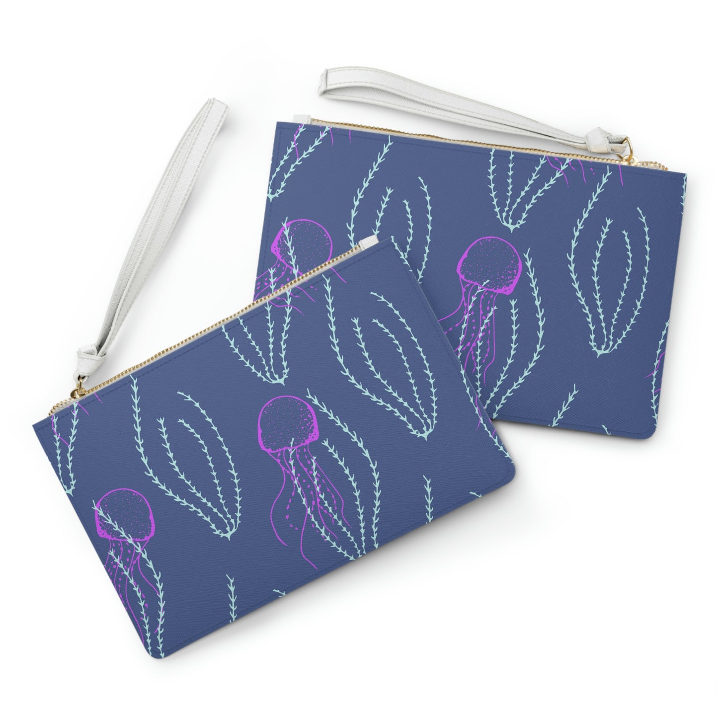 Jellyfish and Sea Weed Clutch Bag