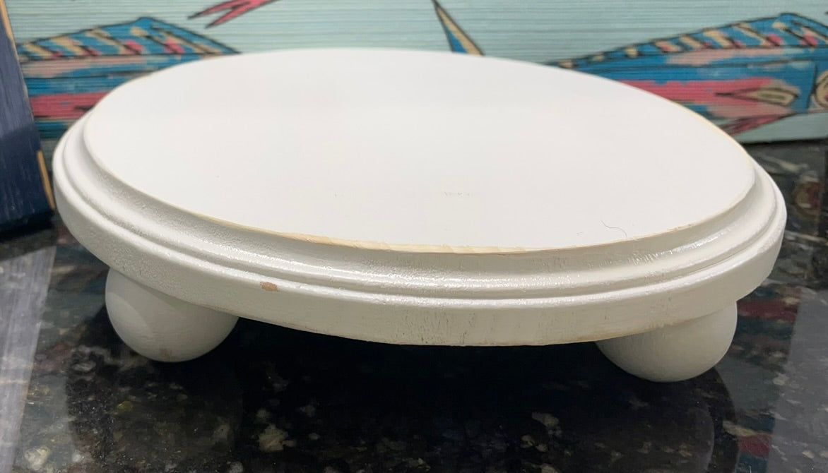 Off White (limited color) Round Wood Riser with Round Legs