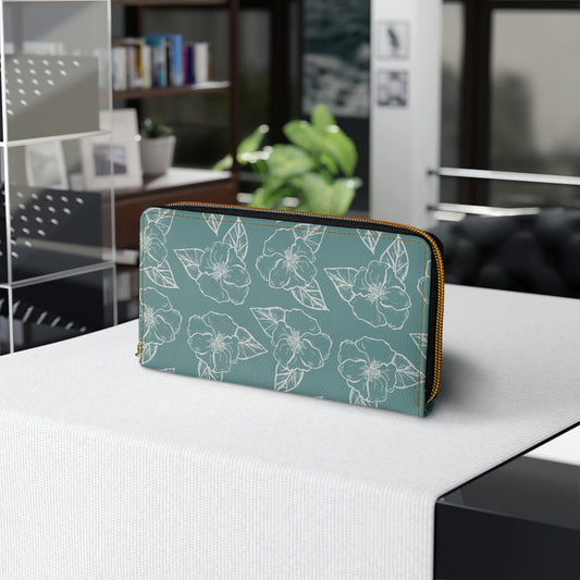 Floral Hibiscus Zipper Wallet