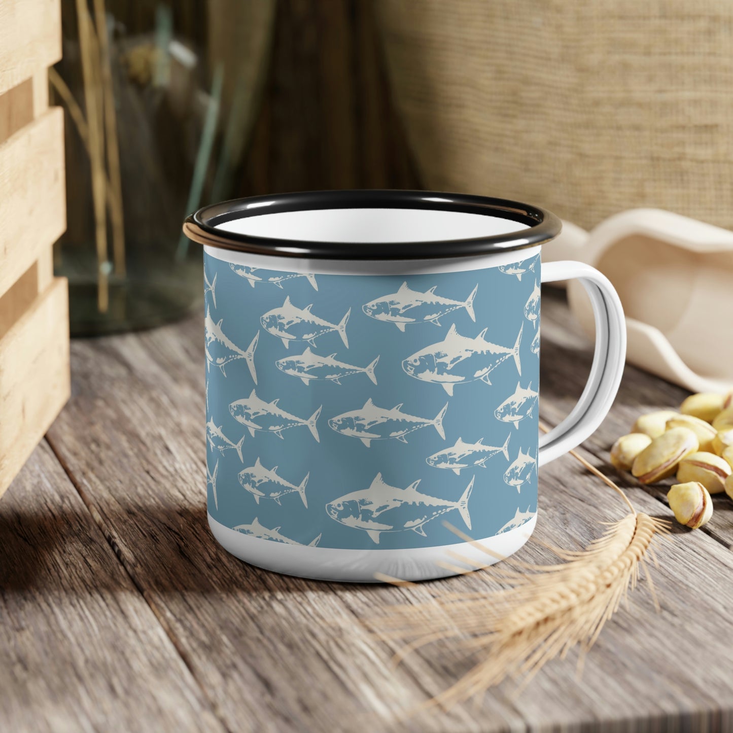 Black fin Enamel Small Camp Cup