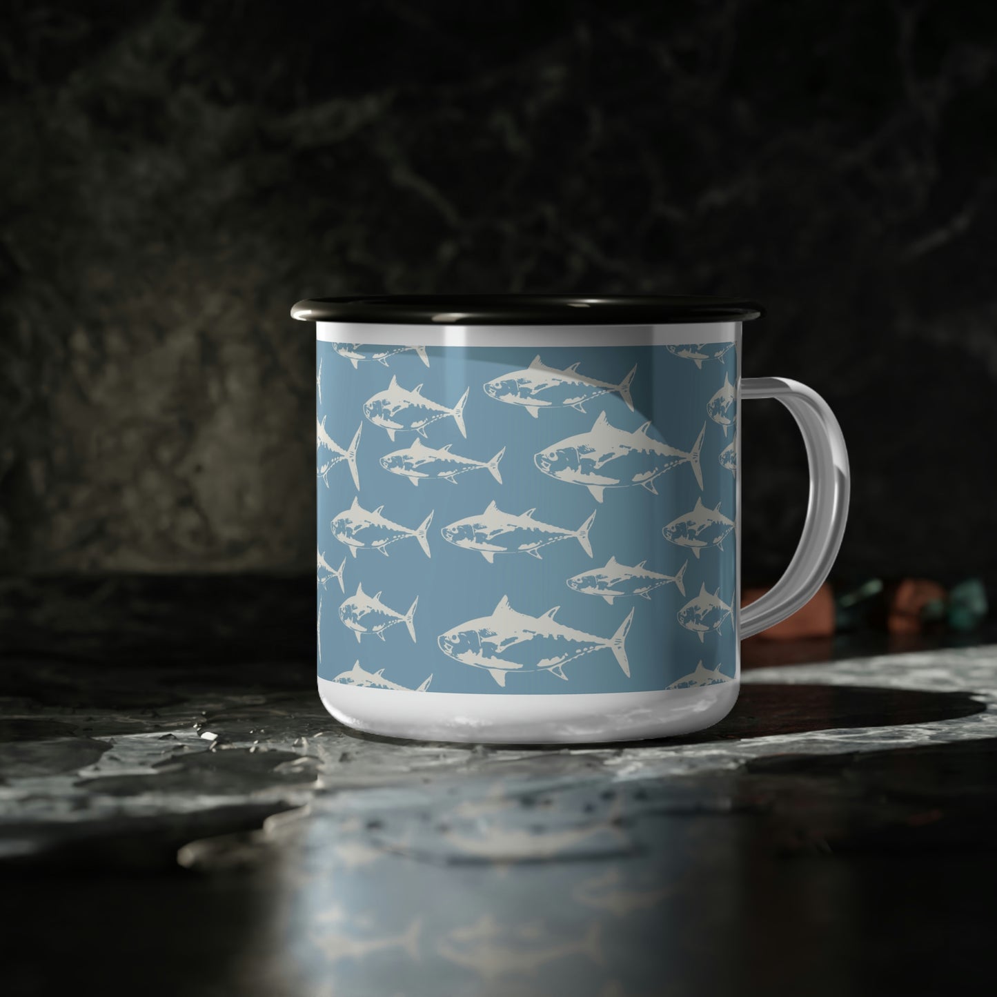 Black fin Enamel Small Camp Cup