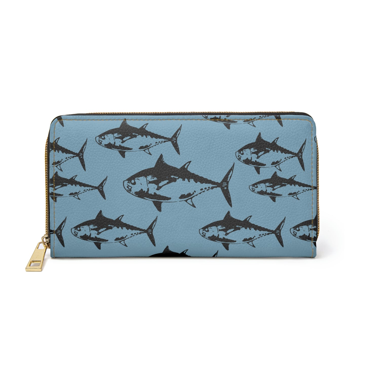 Black Fin Zipper Wallet