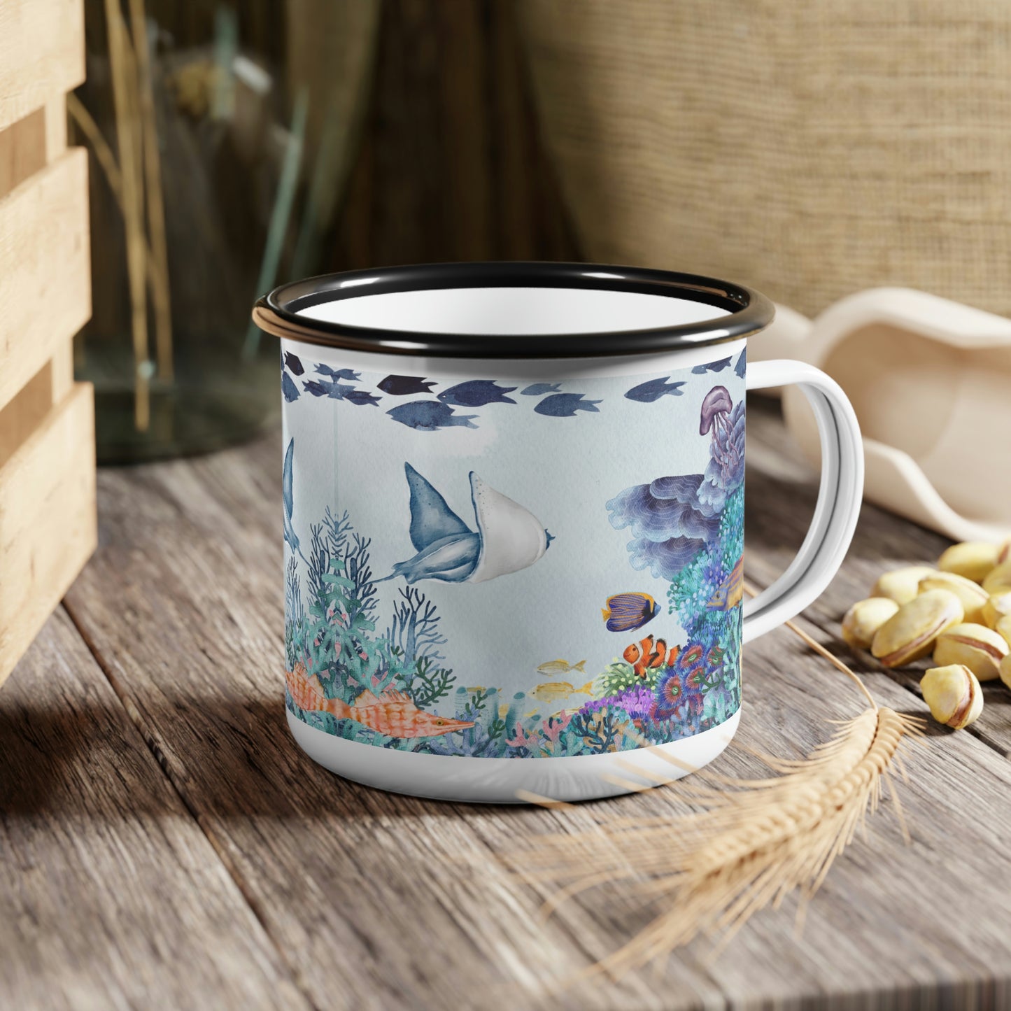 Coral Reef Life Enamel Small Camp Cup