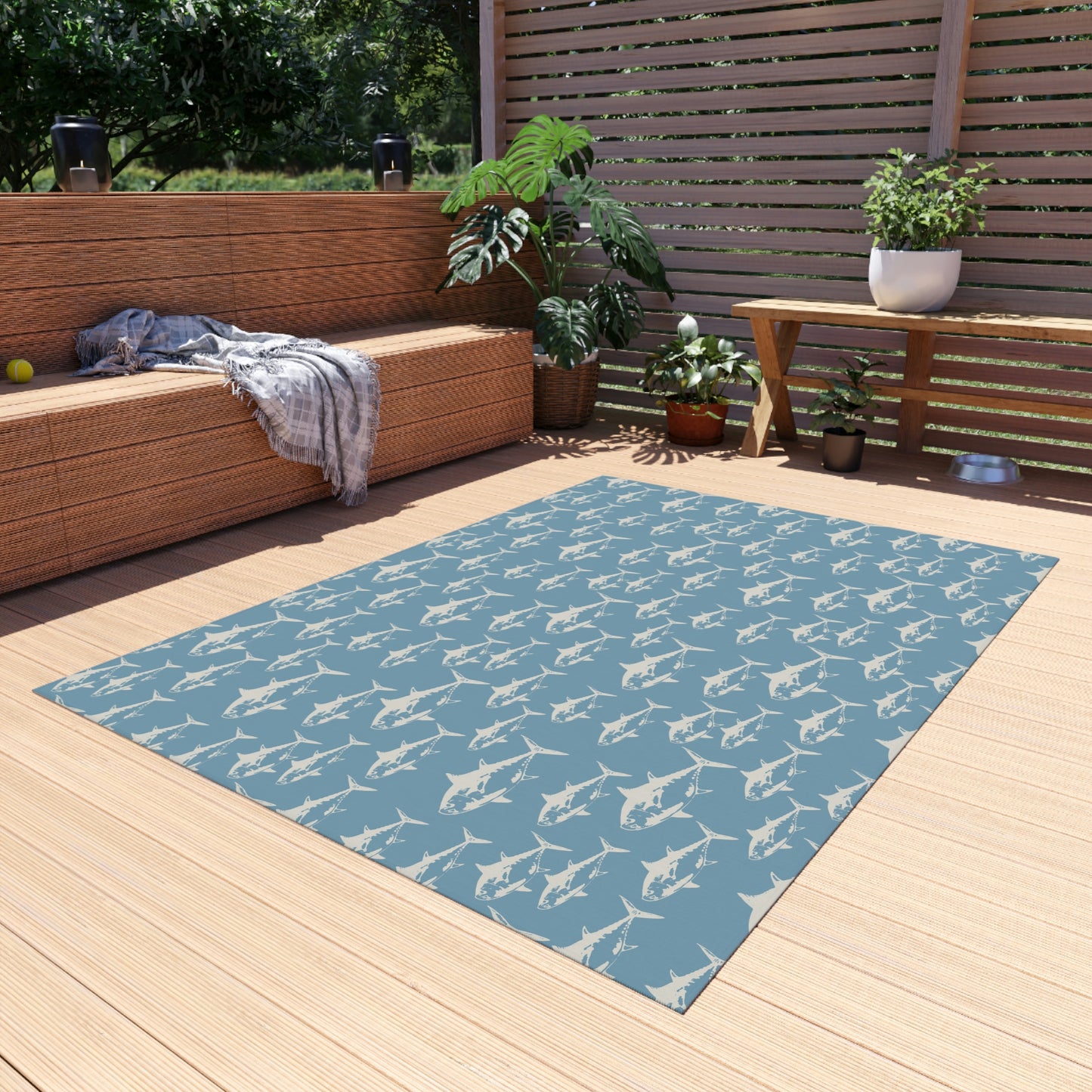 Black Fin Outdoor Rug