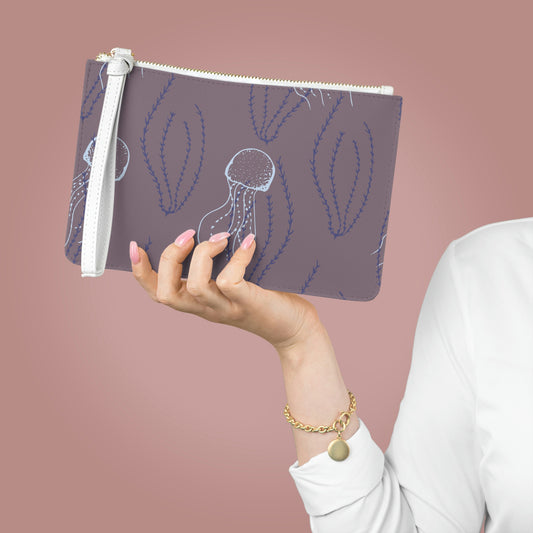 Jellyfish and Sea grass Clutch Bag