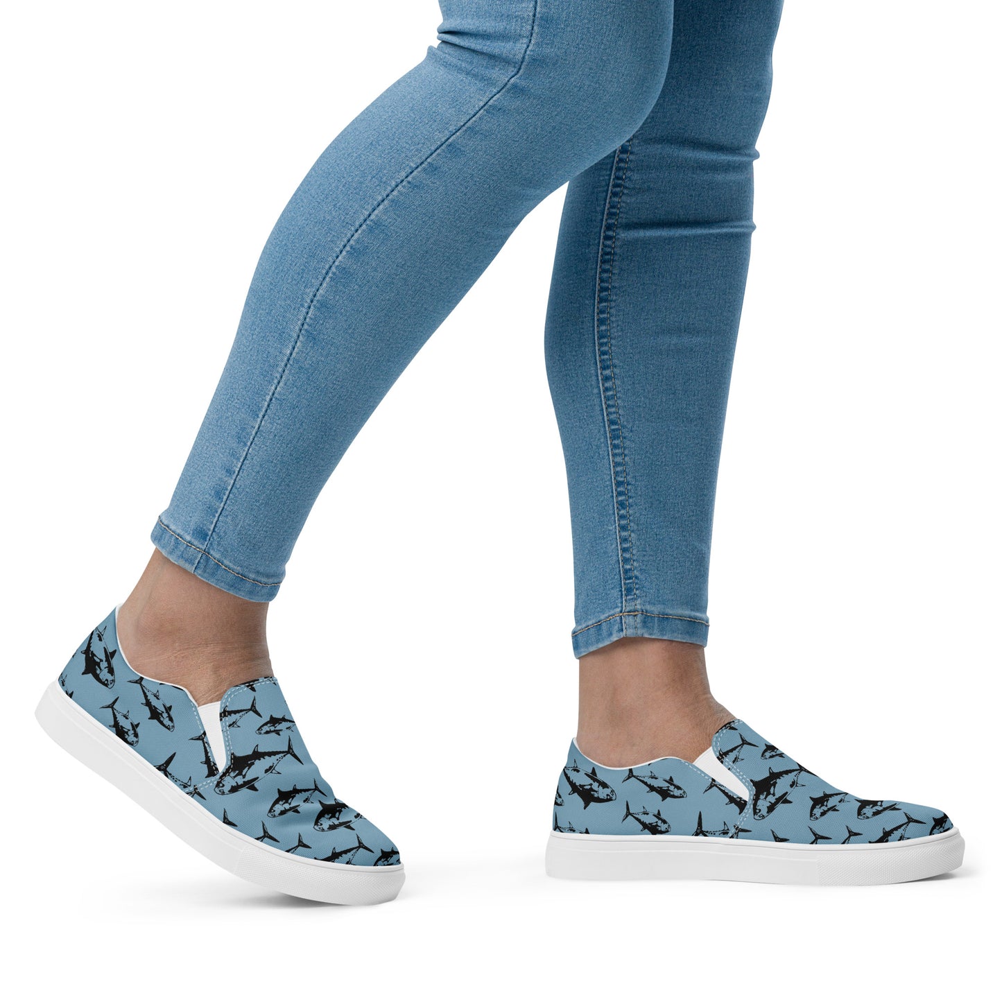 Black Fin Tuna Women’s slip-on canvas shoes